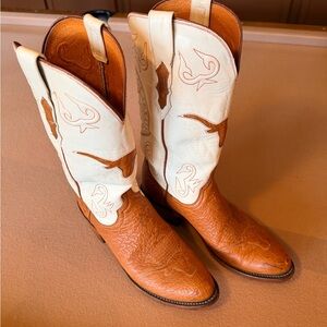 Discontinued Lucchese Texas Longhorns leather western boots